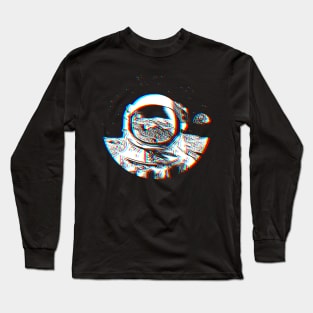 3D Astronaut Graphic Design Long Sleeve T-Shirt